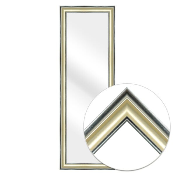 Luzora Rectangular Wall Mirror Silver Finish Gold Style – Vertical & Horizontal Mount – Made in USA