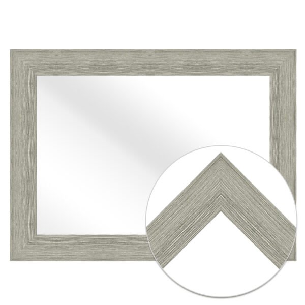 Venetian Rectangular Wall Mirror Gray Finish Modern Style – Vertical & Horizontal Mount – Made in USA - Image 3