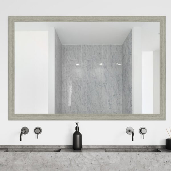 Venetian Rectangular Wall Mirror Gray Finish Modern Style – Vertical & Horizontal Mount – Made in USA - Image 5
