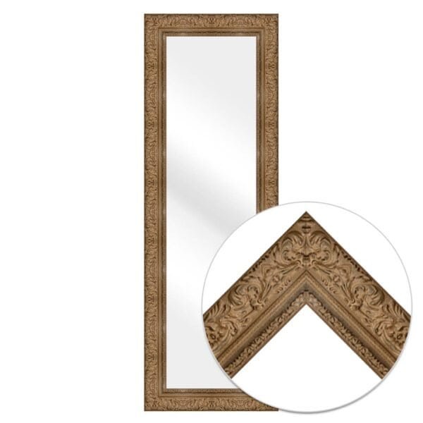 Arc Rectangular Wall Mirror Natural Wood Finish Classic Style – Vertical & Horizontal Mount – Made in USA