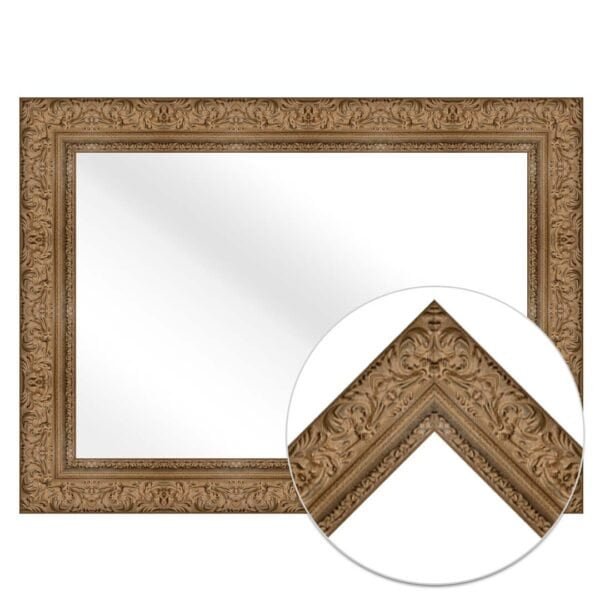 Arc Rectangular Wall Mirror Natural Wood Finish Classic Style – Vertical & Horizontal Mount – Made in USA - Image 3