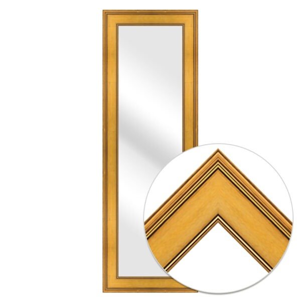 Aether Rectangular Wall Mirror Gold Finish Contemporary Style – Vertical & Horizontal Mount – Made in USA