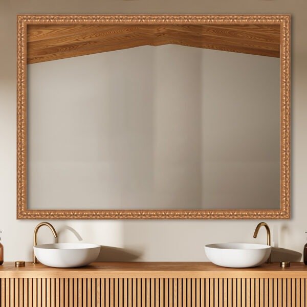 Yield Rectangular Wall Mirror Antique Gold Finish Ornate Style – Vertical & Horizontal Mount – Made in USA - Image 5