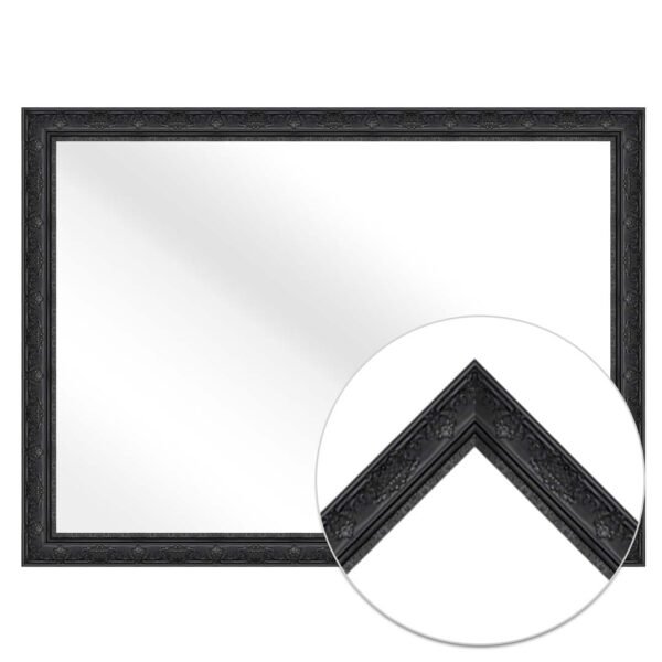Modish Rectangular Wall Mirror Black Finish Contemporary Style – Vertical & Horizontal Mount – Made in USA - Image 2