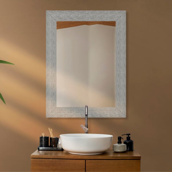 Ech Rectangular Wall Mirror Gray Finish Modern Style – Vertical & Horizontal Mount – Made in USA - Image 6